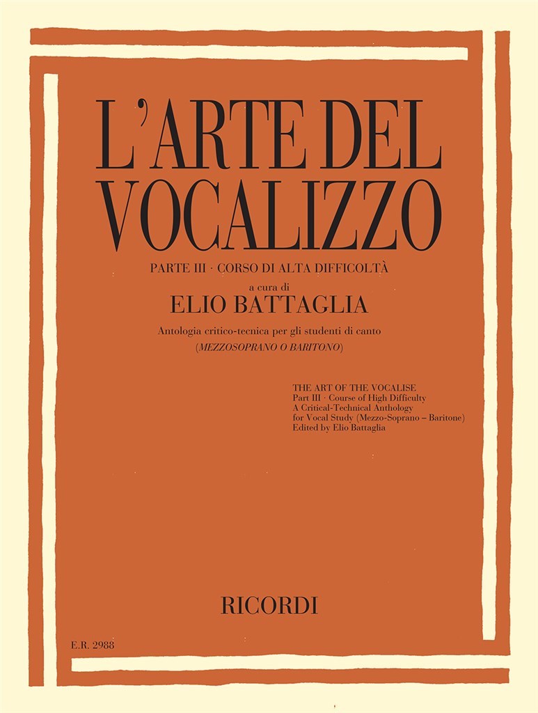 L'Arte Del Vocalizzo (Mezzo- or Baritone) Part III